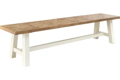 Massive Sitzbank HAMPTONS 200cm hellbraun creme Pinienholz