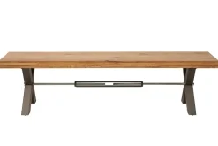 Massive Sitzbank THOR 180cm Wild Eiche geölt im Industrial Design