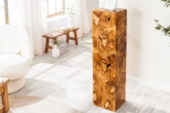 Massive Säule TRIBAL 110cm braun natur Teakholz handmade Dekoration