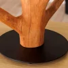 Massive Tischlampe JEWELRY 60cm natur Mangostanholz weißer Stoffschirm