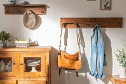Massive Wandgarderobe HEMINGWAY 60cm natur recyceltes Teakholz mit Ablage
