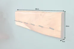 Massive Wand-Garderobe MAMMUT 80cm Akazie mit 6 Kleiderhaken