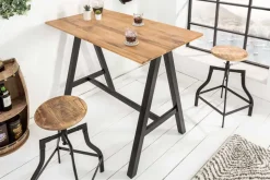 Massiver Bartisch CASTLE 120cm Wildeiche natur Stehtisch Industrial Design