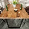 Massiver Bartisch IRON CRAFT 120cm natur Mangoholz Stehtisch Industrial Design