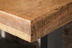 Massiver Bartisch IRON CRAFT 120cm natur Mangoholz Stehtisch Industrial Design