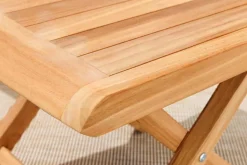 Massiver Beistelltisch EMPIRE TEAK 45cm natur Teakholz wetterfest