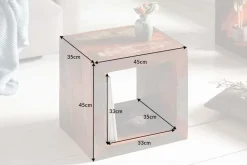 Massiver Beistelltisch JAKARTA 45cm bunt Cube aus recyceltem Holz Regal