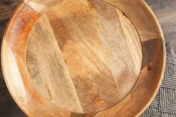 Massiver Beistelltisch PURE NATURE 45cm natur Mangoholz rund mit schwarzen Metallbeinen