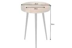 Massiver Beistelltisch PURE NATURE 35cm natur Mangoholz rund mit schwarzen Metallbeinen