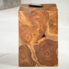 Massiver Beistelltisch SQUARE 30cm Teakholz Würfel Sitzhocker