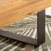 Massiver Couchtisch IRON CRAFT 100cm braun natur Mangoholz schwarz Metall