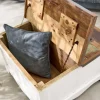 Massiver Couchtisch JAKARTA 70cm weiß bunt Holz Truhe aus recycelten Fischerbooten mit Schubladen