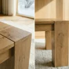 Massiver Couchtisch MAKASSAR 100cm natur Mangoholz cream finish einzigartige Maserung