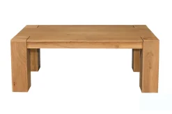Massiver Couchtisch MAKASSAR 100cm natur Mangoholz cream finish einzigartige Maserung