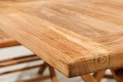 Massiver Esstisch EMPIRE TEAK 100cm natur Teakholz klappbar