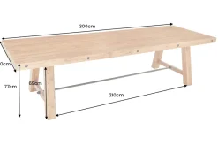 Massiver Esstisch FINCA 300cm vintage braun recyceltes Pinienholz
