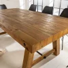 Massiver Esstisch FINCA 200cm vintage braun recyceltes Pinienholz Industrial Design