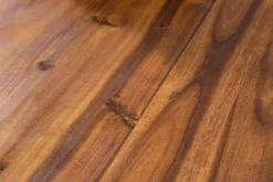 Massiver Esstisch GENESIS 160cm braun Akazienholz Baumkante Eisengestell Industrial