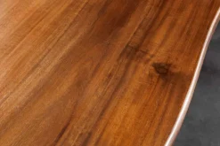 Massiver Esstisch GENESIS 200cm braun Akazienholz schwarz X-Gestell Baumkante