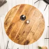 Massiver Esstisch IRON CRAFT 80cm rund natur Mangoholz