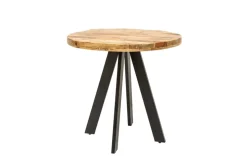 Massiver Esstisch IRON CRAFT 80cm rund natur Mangoholz