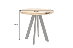 Massiver Esstisch IRON CRAFT 100cm rund natur Mangoholz schwarzes Metallgestell