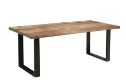 Massiver Esstisch IRON CRAFT 200cm natur Mangoholz Eisen Kufengestell Industrial Design