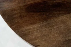 Massiver Esstisch IRON CRAFT 120cm taupe braun rund Mangoholz