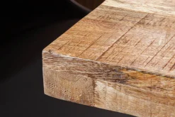 Massiver Esstisch IRON CRAFT 140cm Mangoholz schwarzes Eisengestell Kufe Industrial Design