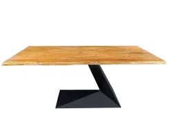 Massiver Esstisch MAMMUT BALANCE 200cm natur braun Akazie schwarz Baumkante