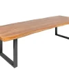 Massiver Esstisch MAMMUT 300cm braun honey finish Akazie schwarz Baumkante