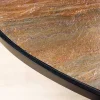 Massiver Esstisch MOUNTAIN SOUL 240cm rötlich grün schwarz oval Naturstein Eisen