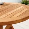 Massiver Gartenbeistelltisch EMPIRE TEAK 50cm natur Teakholz klappbar rund Outdoor