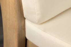 Massiver Gartenstuhl KOPENHAGEN natur Akazienholz beige Outdoor inkl. Kissen