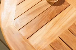 Massiver Gartentisch EMPIRE TEAK 70cm natur Teakholz rund klappbar Balkontisch Outdoor