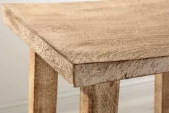 Massiver Hocker FINCA 45cm beige Mangoholz Handarbeit Boho Shabby Chic