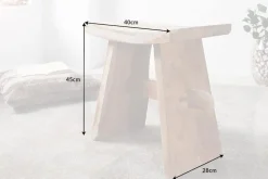 Massiver Hocker ZEN 40cm Teakholz Beistelltisch