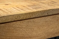 Massiver Holz Esstisch PURE 120-200cm natur Mangoholz mit Ansteckplatten