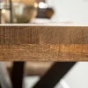 Massiver Industrial Esstisch GALAXIE 240cm natur Mangoholz schwarz Sterngestell