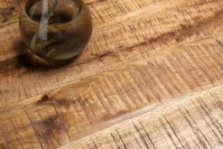 Massiver Industrial Esstisch GALAXIE 240cm natur Mangoholz schwarz Sterngestell