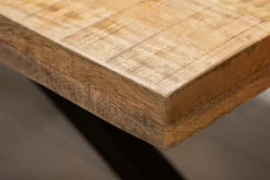 Massiver Industrial Esstisch GALAXIE 180cm Mangoholz sternenförmiges Gestell