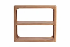 Massiver Konsolentisch ELEMENTS 90cm braun honey finish Mangoholz Regal