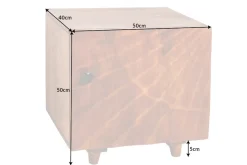 Massiver Nachttisch SCORPION 50cm braun Mangoholz Beistelltisch mit 3D Schnitzereien