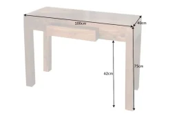 Massiver Sekretär MAKASSAR 100cm braun Sheesham stone finish Schreibtisch Konsolentisch