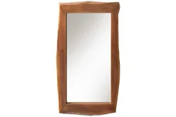 Massiver Spiegel MAMMUT 160cm braun Akazienholz Baumkante Wandspiegel