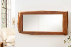 Massiver Spiegel MAMMUT 160cm braun Akazienholz Baumkante Wandspiegel