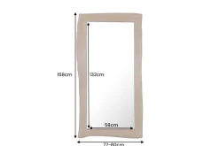Massiver Spiegel MAMMUT 160cm braun Akazienholz Baumkante Wandspiegel
