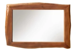 Massiver Spiegel MAMMUT 100cm braun Akazienholz Baumkante Wandspiegel