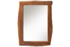 Massiver Spiegel MAMMUT 100cm braun Akazienholz Baumkante Wandspiegel