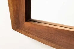 Massiver Spiegel MAMMUT 100cm braun Akazienholz Baumkante Wandspiegel